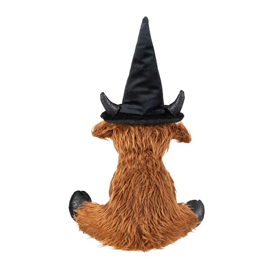 Glitzhome® 19" Halloween Fabric Highland Cow Shelf Sitter